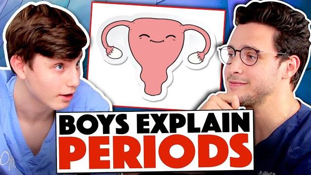 Teen boys explain the menstrual cycle to a doctor Teen boys explain the menstrual cycle to a doctor