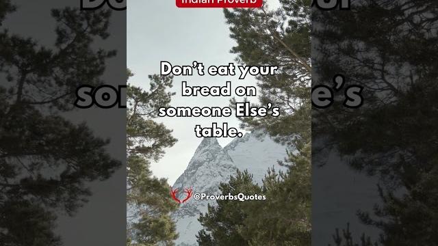 Don’t eat your bread on someone else’s table #indianproverb #motivation #proverbs423 #facts Don’t eat your bread on someone else’s table #indianproverb #motivation #proverbs423 #facts