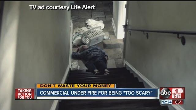 Lifealert commercial under fire for being 'too scary' Lifealert commercial under fire for being 'too scary'