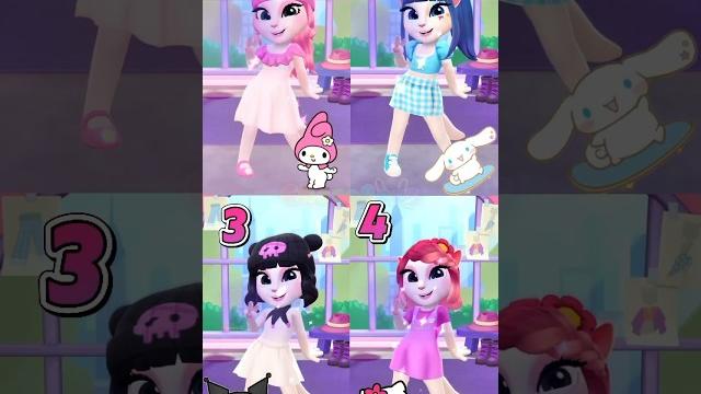 My melody vs cinnamonroll vs kuromi vs hello kitty cosplay my talking angela 2 #sanriocharacters My melody vs cinnamonroll vs kuromi vs hello kitty cosplay my talking angela 2 #sanriocharacters