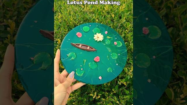 Lotus pond resin art 🪷#resin #resinart #shorts Lotus pond resin art 🪷#resin #resinart #shorts