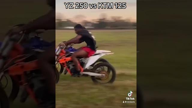 I raced my homie yz250 on a ktm 125 what yall think? I raced my homie yz250 on a ktm 125 what yall think?
