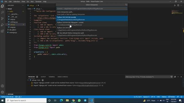 Cannot import django in vs code solved | vscode python import could not be resolved| 100% working Cannot import django in vs code solved | vscode python import could not be resolved| 100% working