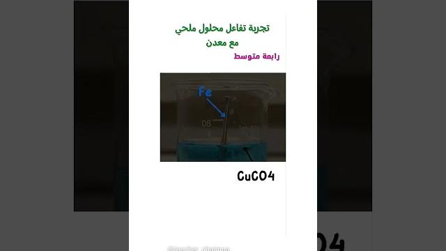 تفاعل محلول ملحي مع معدن 4am bem2023 تفاعل محلول ملحي مع معدن 4am bem2023