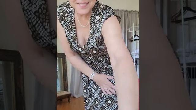 Beautiful mature woman prepares for bikini haul swimsuit try on Beautiful mature woman prepares for bikini haul swimsuit try on