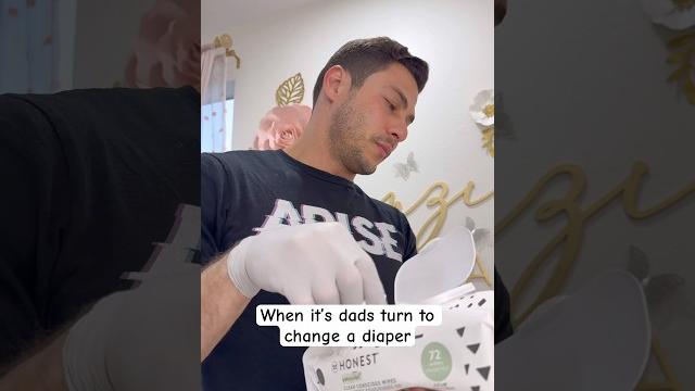 Dad’s on diaper duty.. Dad’s on diaper duty..