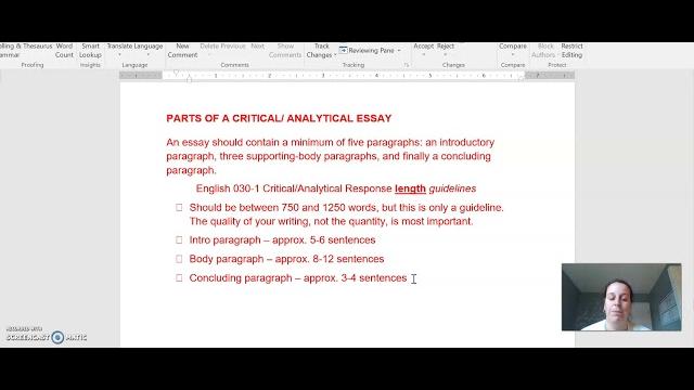 English 30-1 writing a critical analytical essay English 30-1 writing a critical analytical essay