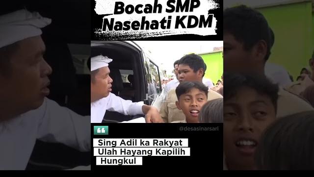 Bocah smp nasehati kdm Bocah smp nasehati kdm