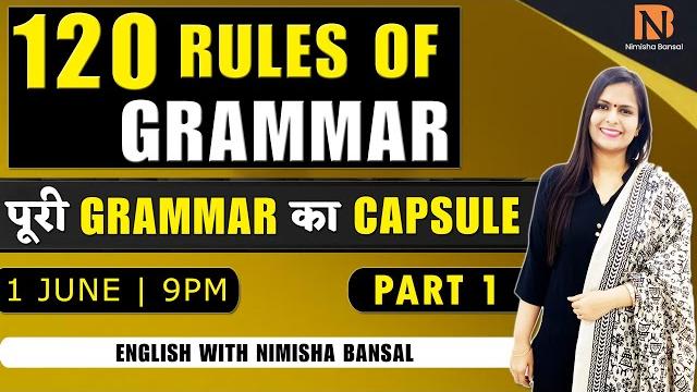 120 rules of grammar | nimisha mam | rules of grammar | english grammar | 1st june 2021| nimisha mam 120 rules of grammar | nimisha mam | rules of grammar | english grammar | 1st june 2021| nimisha mam