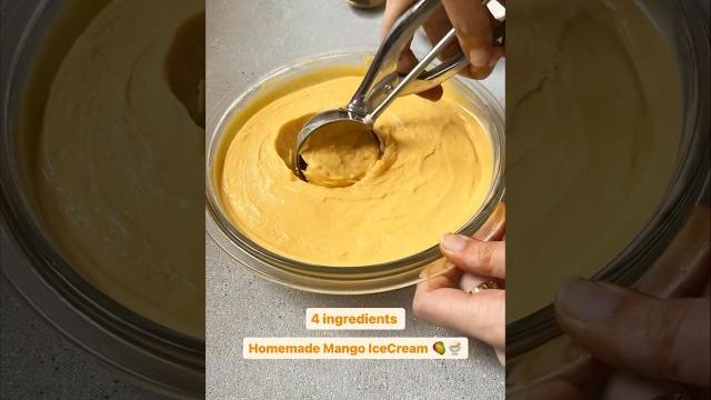 Homemade mango ice cream just 4 ingredients & this delicious mango ice cream is readyyyy Homemade mango ice cream just 4 ingredients & this delicious mango ice cream is readyyyy