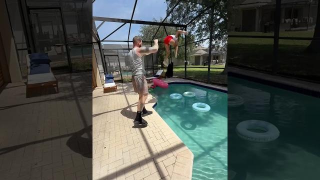 Throwing my daughter in the pool Throwing my daughter in the pool