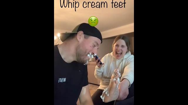 Whip cream foot couples challenge! Whip cream foot couples challenge!