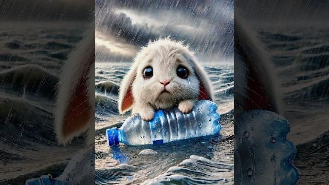 A little rabbit floating in the middle of a heavy rainstorm #rabbitrescue #cuteanimals #animalrescue A little rabbit floating in the middle of a heavy rainstorm #rabbitrescue #cuteanimals #animalrescue
