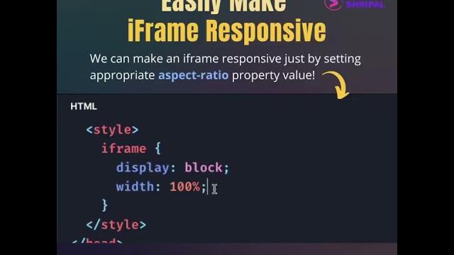 One line code to make an iframe responsive! One line code to make an iframe responsive!