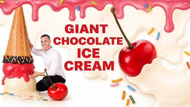 Giant chocolate ice cream! Giant chocolate ice cream!