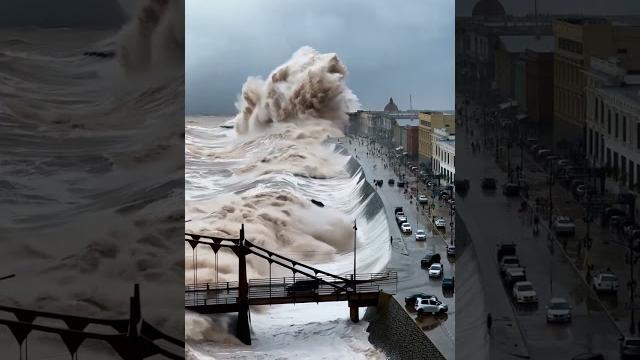 Tsunami destroys coastal city #tsunami Tsunami destroys coastal city #tsunami