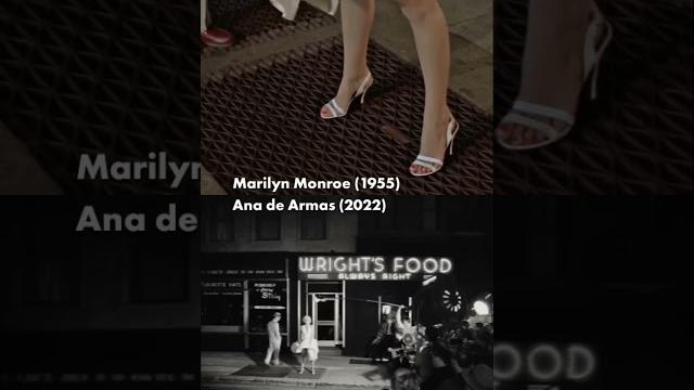 Ana de armas side-by-side with marilyn monroe 1955 in netflix's blonde 2022 | white dress scene Ana de armas side-by-side with marilyn monroe 1955 in netflix's blonde 2022 | white dress scene