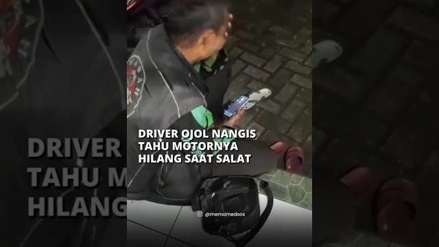 Pilu! driver ojol di bogor menangis seusai motornya dicuri saat salat di masjid, cuma sisakan helm Pilu! driver ojol di bogor menangis seusai motornya dicuri saat salat di masjid, cuma sisakan helm