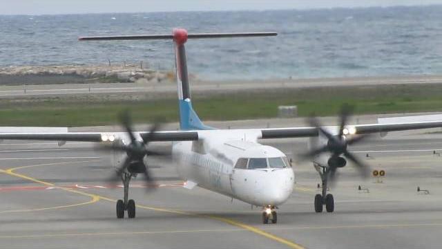 Luxair de havilland canada dhc-8-402q dash 8 taxiing to stand at nice côte d'azur airport Luxair de havilland canada dhc-8-402q dash 8 taxiing to stand at nice côte d'azur airport