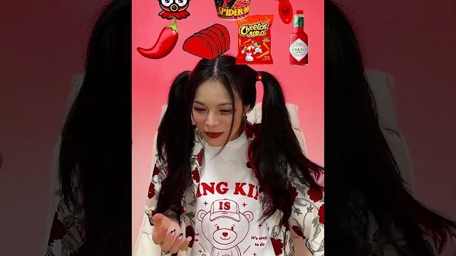 Random red food mukbang #shorts Random red food mukbang #shorts