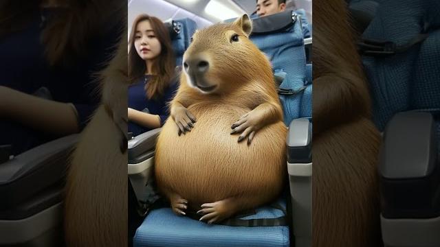 卡皮巴拉在飞机上揉出好多泡沫 capybara rubbed a lot of foam on the plane#capybara #funny #animals #カピバラさん 卡皮巴拉在飞机上揉出好多泡沫 capybara rubbed a lot of foam on the plane#capybara #funny #animals #カピバラさん