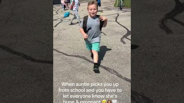 When auntie picks you up from school and you have to let every one. know she's huge & pregnant When auntie picks you up from school and you have to let every one. know she's huge & pregnant