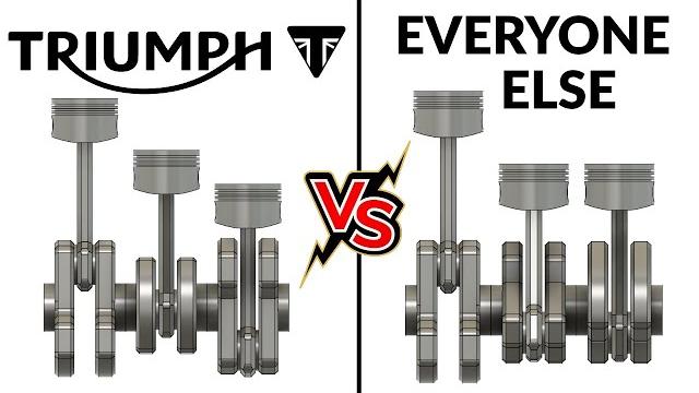 Triumph t-plane engine explained and compared with yamaha's cp3 crossplane inline 3 engine Triumph t-plane engine explained and compared with yamaha's cp3 crossplane inline 3 engine
