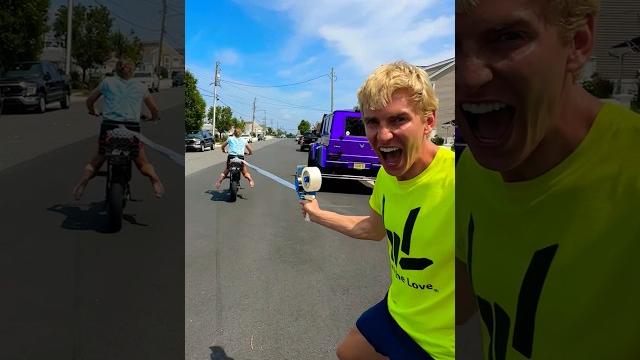 Sticky tape prank on bike! Sticky tape prank on bike!