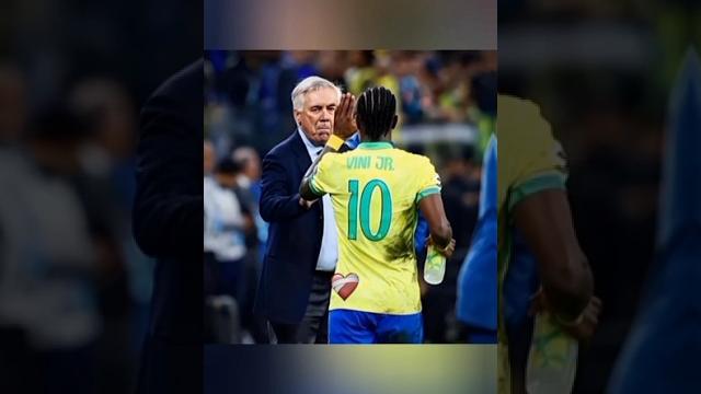 Ancelotti in brazil with vini Ancelotti in brazil with vini