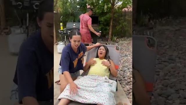 Pregnant lady uses jam to prank the guys #shorts Pregnant lady uses jam to prank the guys #shorts