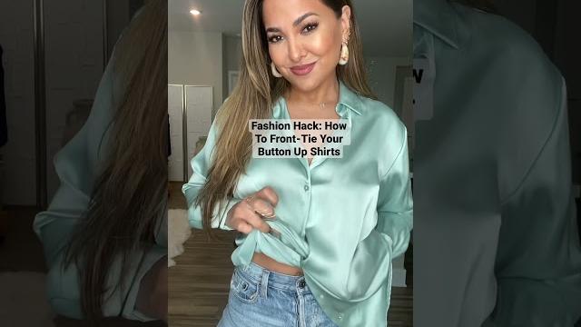 Fashion hack: how to front-tie your button up shirts#ootd #grwm #style #fashion #tutorial #outfit Fashion hack: how to front-tie your button up shirts#ootd #grwm #style #fashion #tutorial #outfit