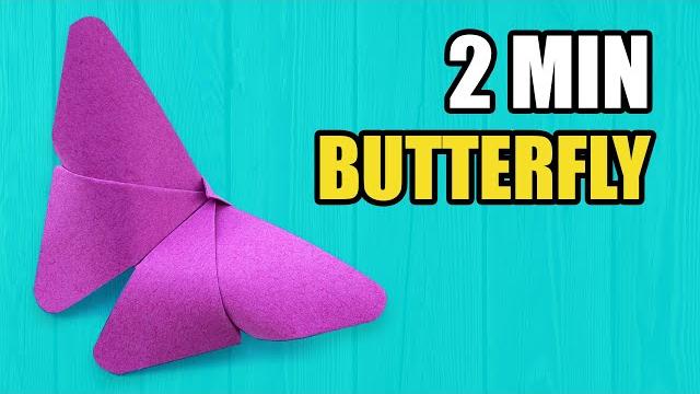 Easy origami butterfly in only 2 minutes / very simple Easy origami butterfly in only 2 minutes / very simple