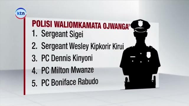 Dci yasema maafisa waliomkamata ojwang walikuwa wapole kwake na walimfikisha nairobi akiwa salama Dci yasema maafisa waliomkamata ojwang walikuwa wapole kwake na walimfikisha nairobi akiwa salama
