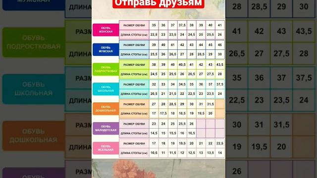 Размер обуви vs. длина стопы в сантиметрах Размер обуви vs. длина стопы в сантиметрах
