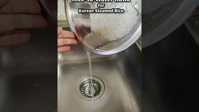 The rice-to-water ratio for korean steamed rice The rice-to-water ratio for korean steamed rice