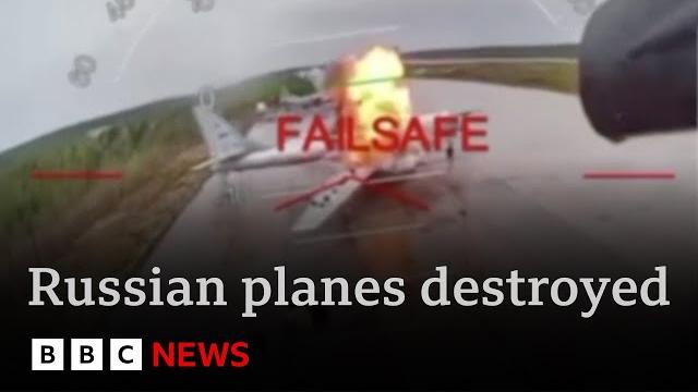Ukrainian drones strike airbases across russia destroying dozens of warplanes| bbc news Ukrainian drones strike airbases across russia destroying dozens of warplanes| bbc news