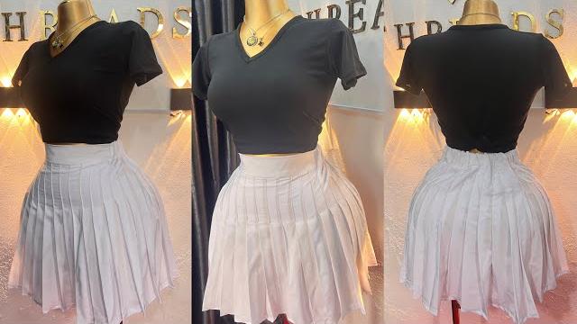How to make a pleated skirt with elastic waistband | one size fits all tennis skirt tutorial How to make a pleated skirt with elastic waistband | one size fits all tennis skirt tutorial