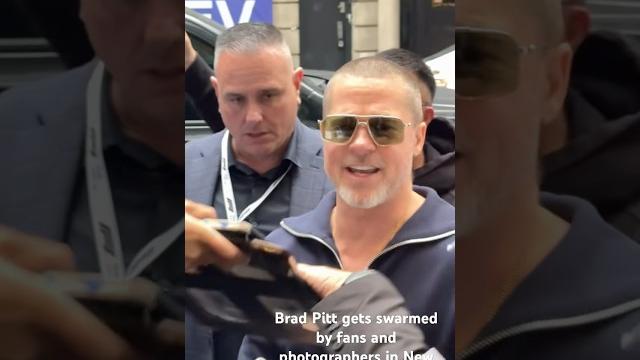 Brad pitt gets swarmed by fans and photographers in new york on father’s day today#bradpitt #newyork Brad pitt gets swarmed by fans and photographers in new york on father’s day today#bradpitt #newyork