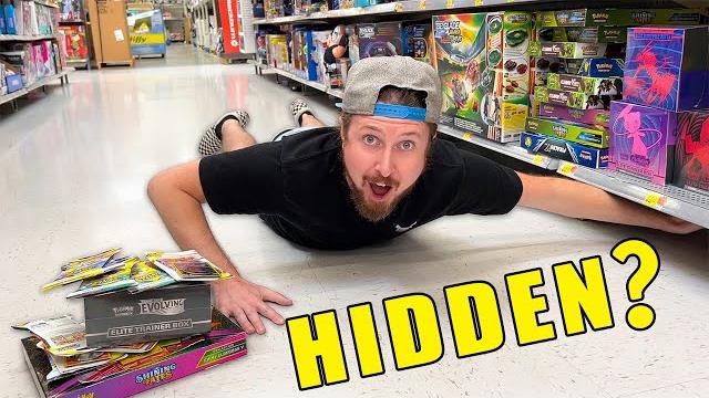 Hidden pokemon cards located under a walmart shelf! opening #78 Hidden pokemon cards located under a walmart shelf! opening #78