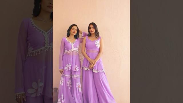 Step into elegance with the bhavya lavender handpainted coord set - a perfect blend of tradition Step into elegance with the bhavya lavender handpainted coord set - a perfect blend of tradition