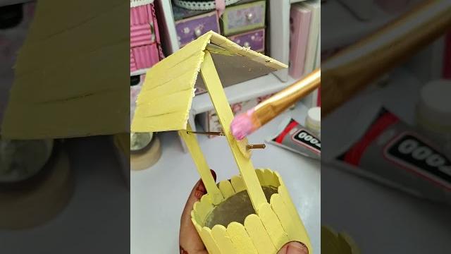 Diy beautiful well showpiece | ice cream sticks craft | #shorts #diy #viral #craft #trending Diy beautiful well showpiece | ice cream sticks craft | #shorts #diy #viral #craft #trending