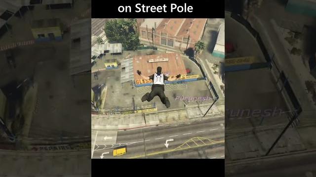 Parachute landing on pole gta online #shorts Parachute landing on pole gta online #shorts