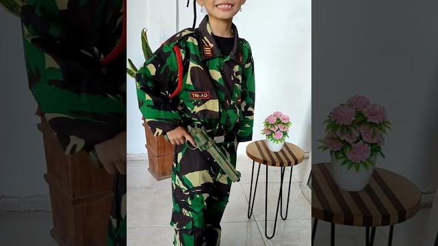 Kanna pakai baju tentara #shorts Kanna pakai baju tentara #shorts