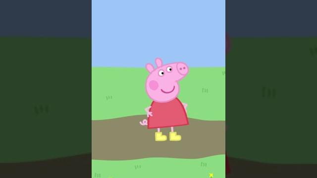 Peppa jumps in a muddy puddle #shorts Peppa jumps in a muddy puddle #shorts