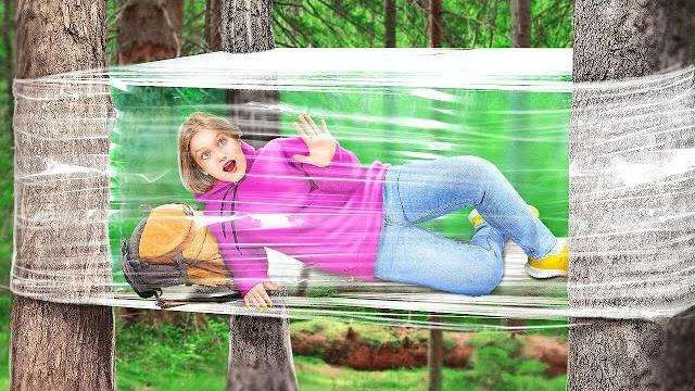 Safety first! camping gadgets and survival hacks | 24 hrs forest camping challenge by 123go! school Safety first! camping gadgets and survival hacks | 24 hrs forest camping challenge by 123go! school