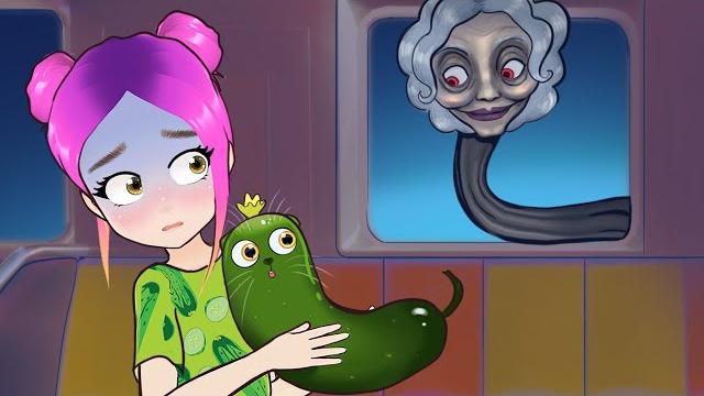 Моя кошка стала огурцом на 24 часа анимация настик Моя кошка стала огурцом на 24 часа анимация настик