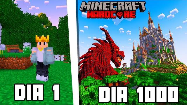 Sobrevivi 1000 dias construindo no minecraft survival Sobrevivi 1000 dias construindo no minecraft survival
