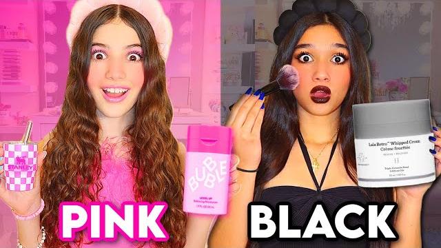 Only using pink vs black makeup & skincare Only using pink vs black makeup & skincare