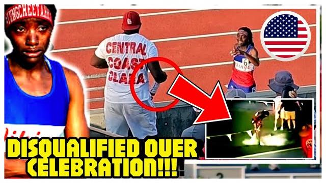High school track star clara adams heartbroken after disqualified for unsportsmanlike celebration High school track star clara adams heartbroken after disqualified for unsportsmanlike celebration
