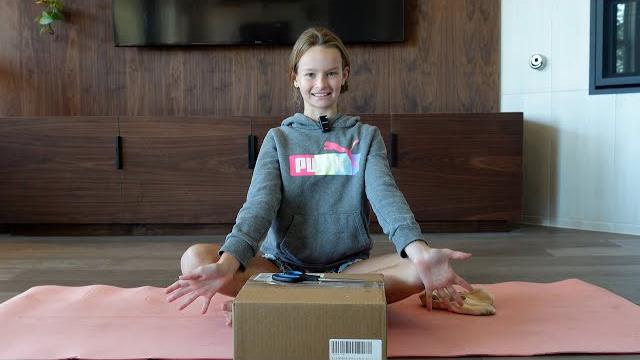 Trying on new ballet shoes and leotard! Trying on new ballet shoes and leotard!